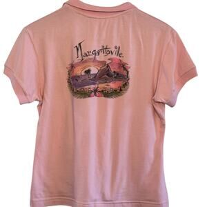 Jimmy Buffett Margaritaville Women's Large Pink Sunset Collared Polo Shirt